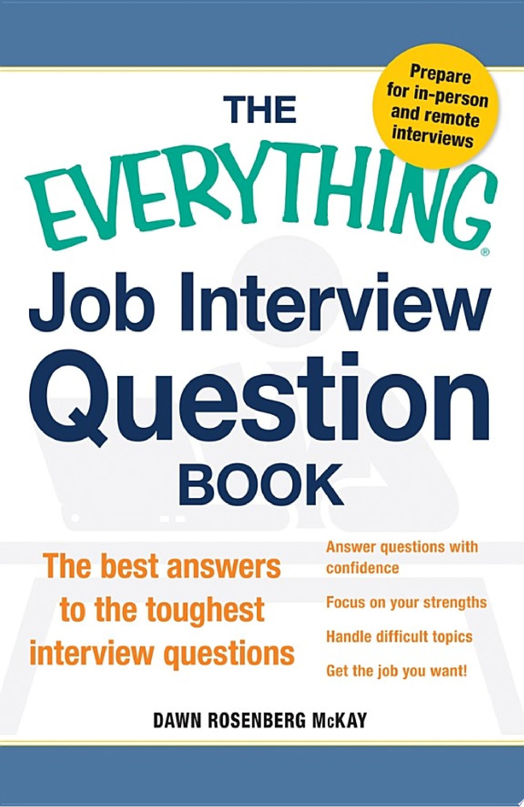Image for "The Everything Job Interview Question Book"