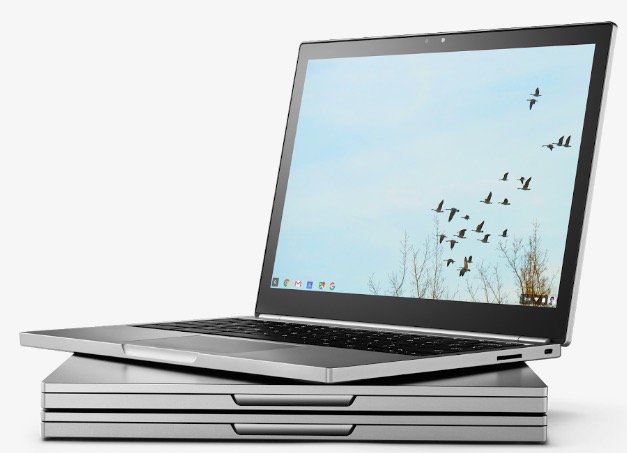 Open Chromebook on top of stack