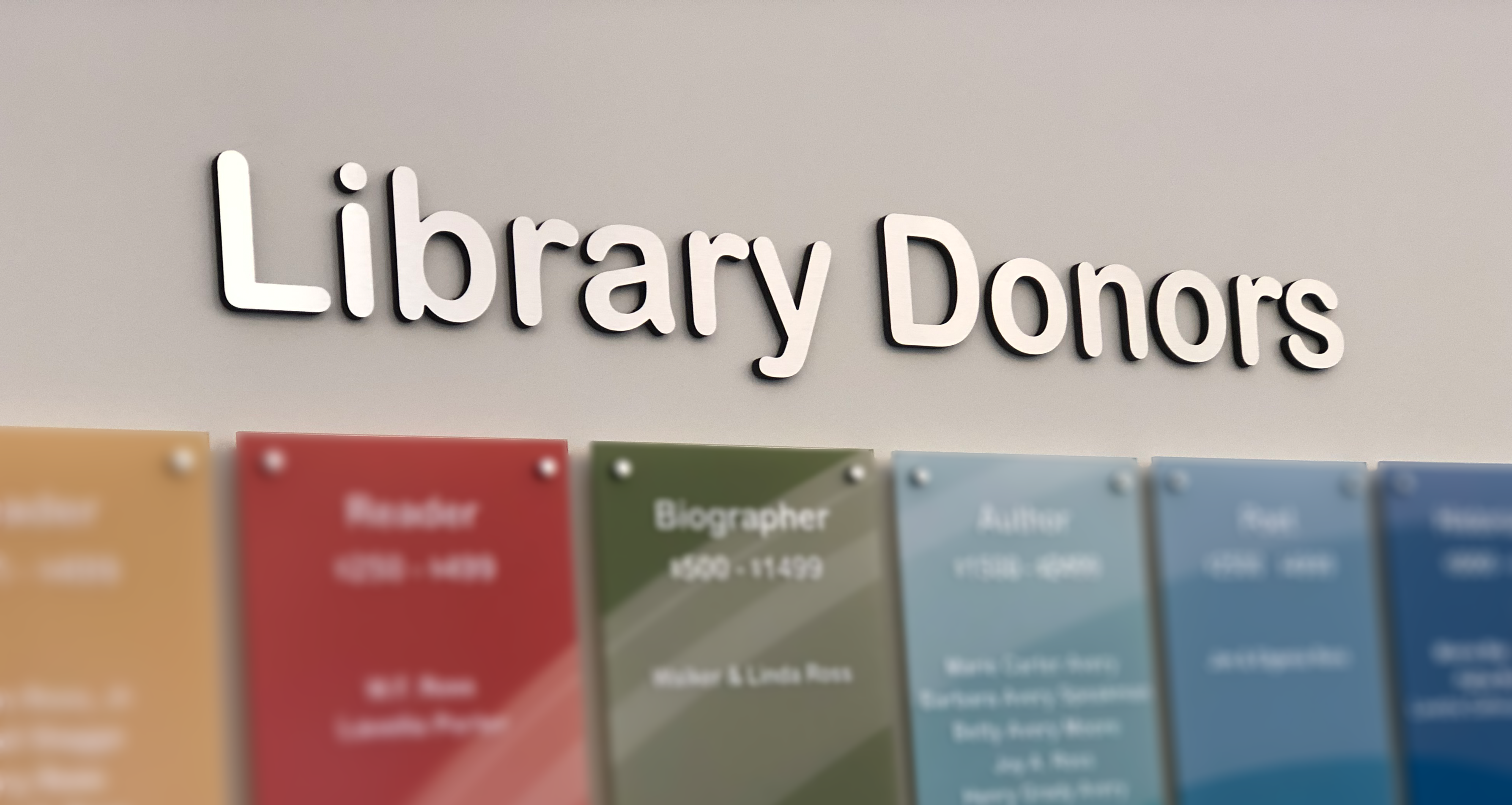 image of donor board in library
