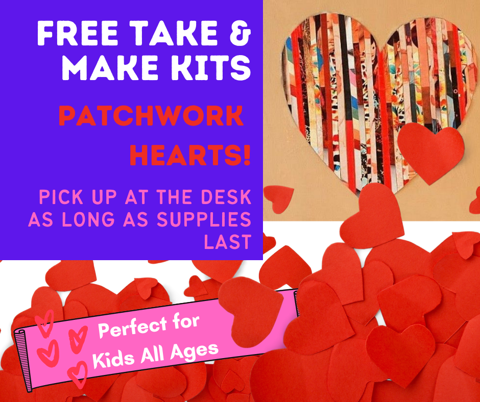 Patchwork heart craft made out of colorful paper strips