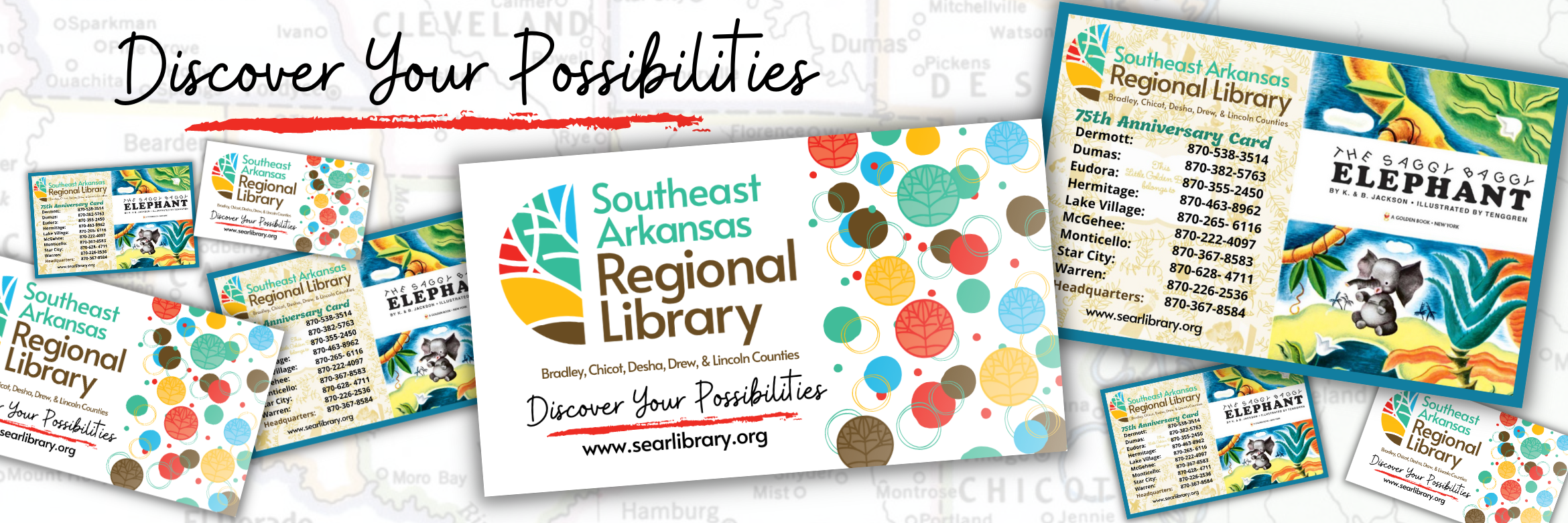 Image of Southeast Arkansas Regional Library cards