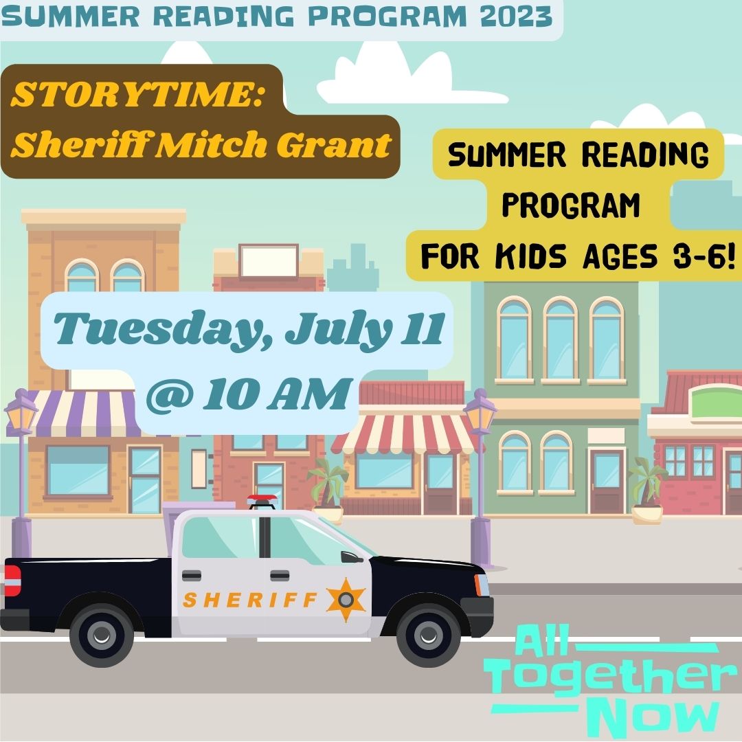 Sheriff Mitch Grant does storytime for Summer Reading attendees ages 3-6.