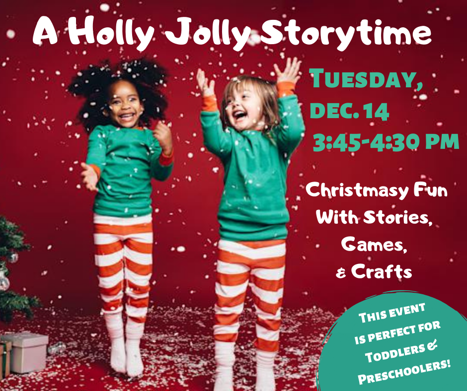Storytime with kids in Christmas PJs.