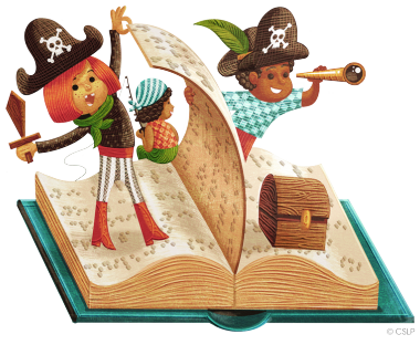 Image of children on book