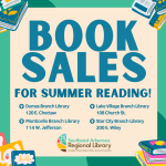 Image of announcement for book sales supporting the summer reading program