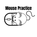 A mouse using a computer mouse to practice his clicking skills.