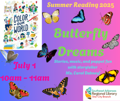 Different color butterflies with a pink and purple background