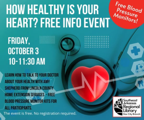 Stethoscope, heart shape, and heartline with info