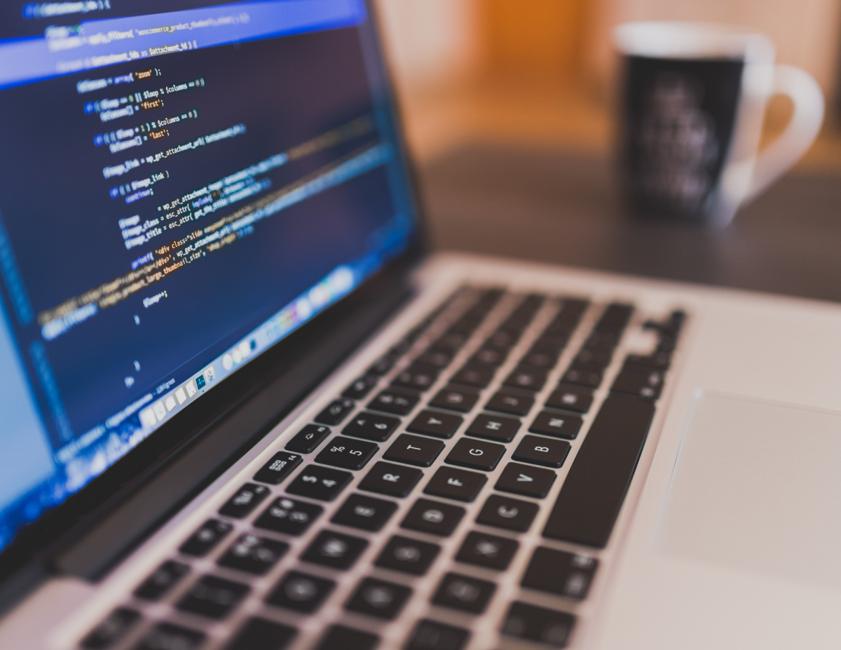 Lines of code on laptop screen