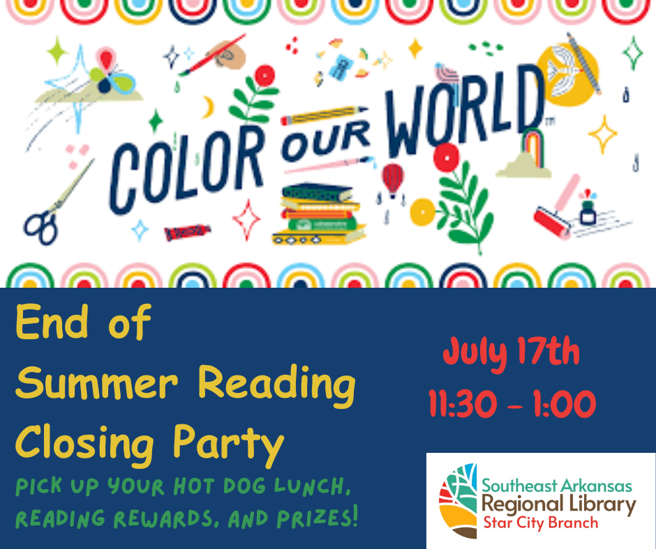 Color Our World End of Summer Reading Closing Party Advertisement