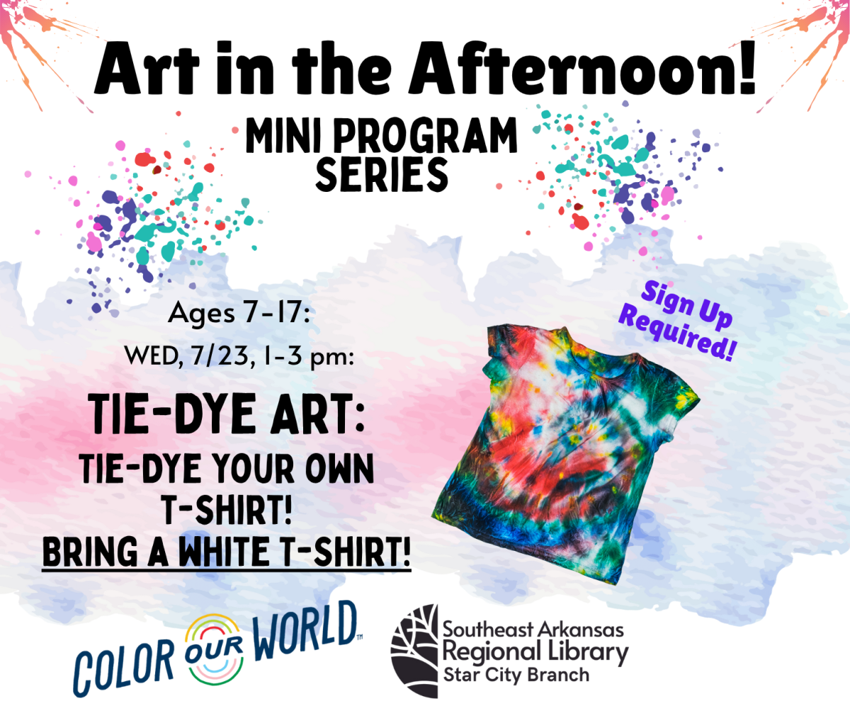 Advertisement with a tie-dyed t-shirt