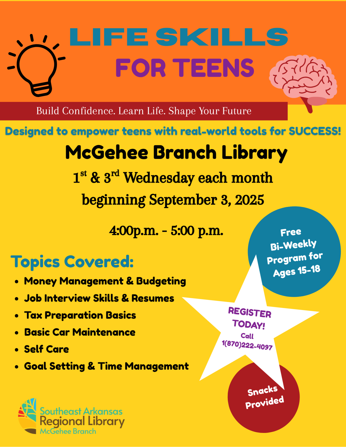 Life Skills Program Flyer