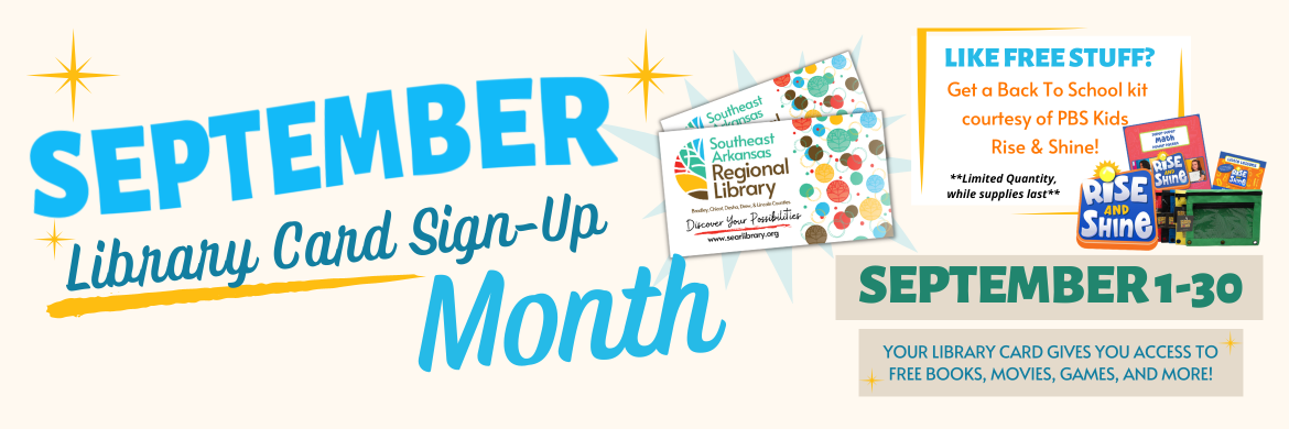 Image of banner for library card sign up month