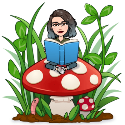 Madison reading in mushroom forest avatar